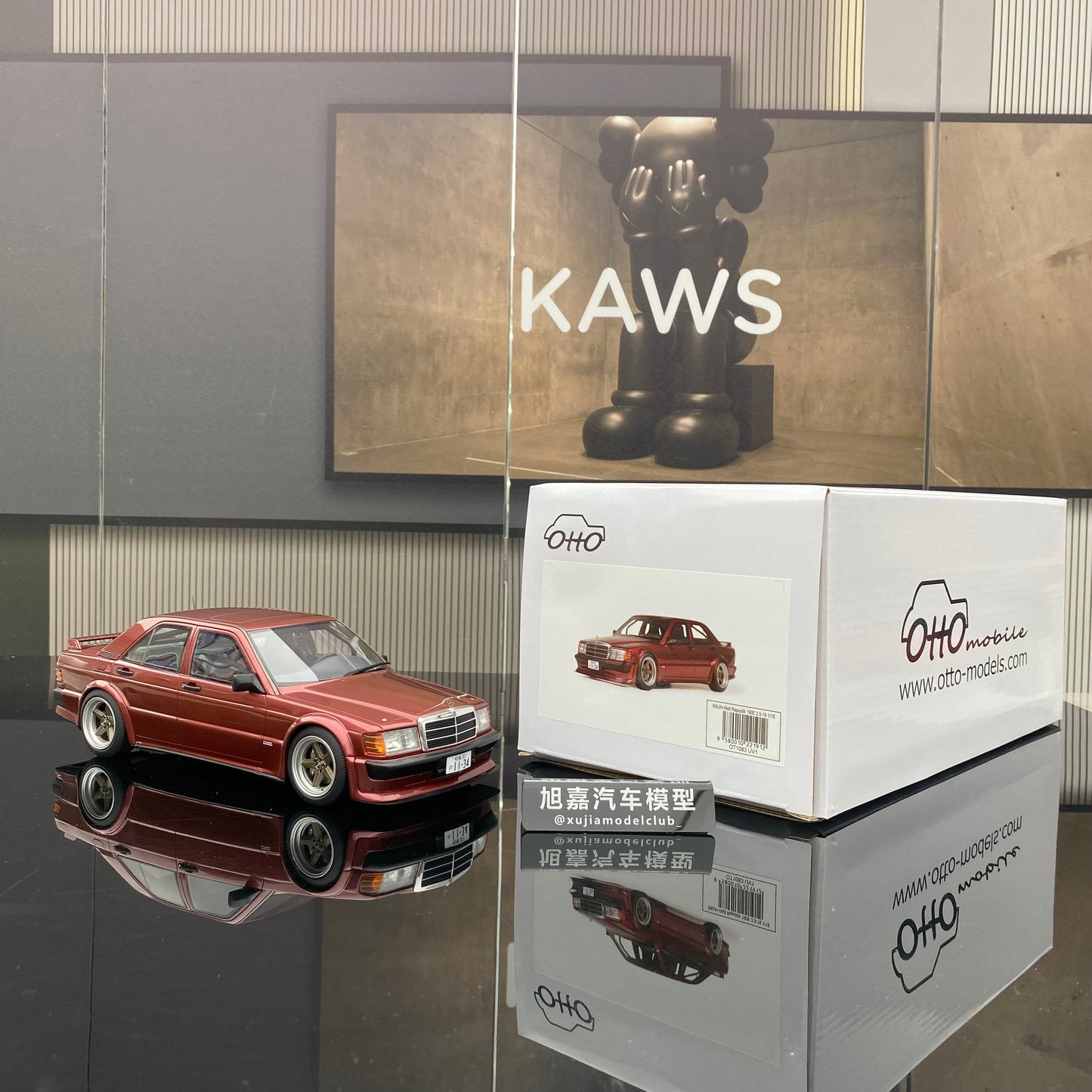 Modelo OTTO 1/18 Mercedes-Benz RAUH-WELT REPUBLIK 190E 2,5-16 ALMANDINE