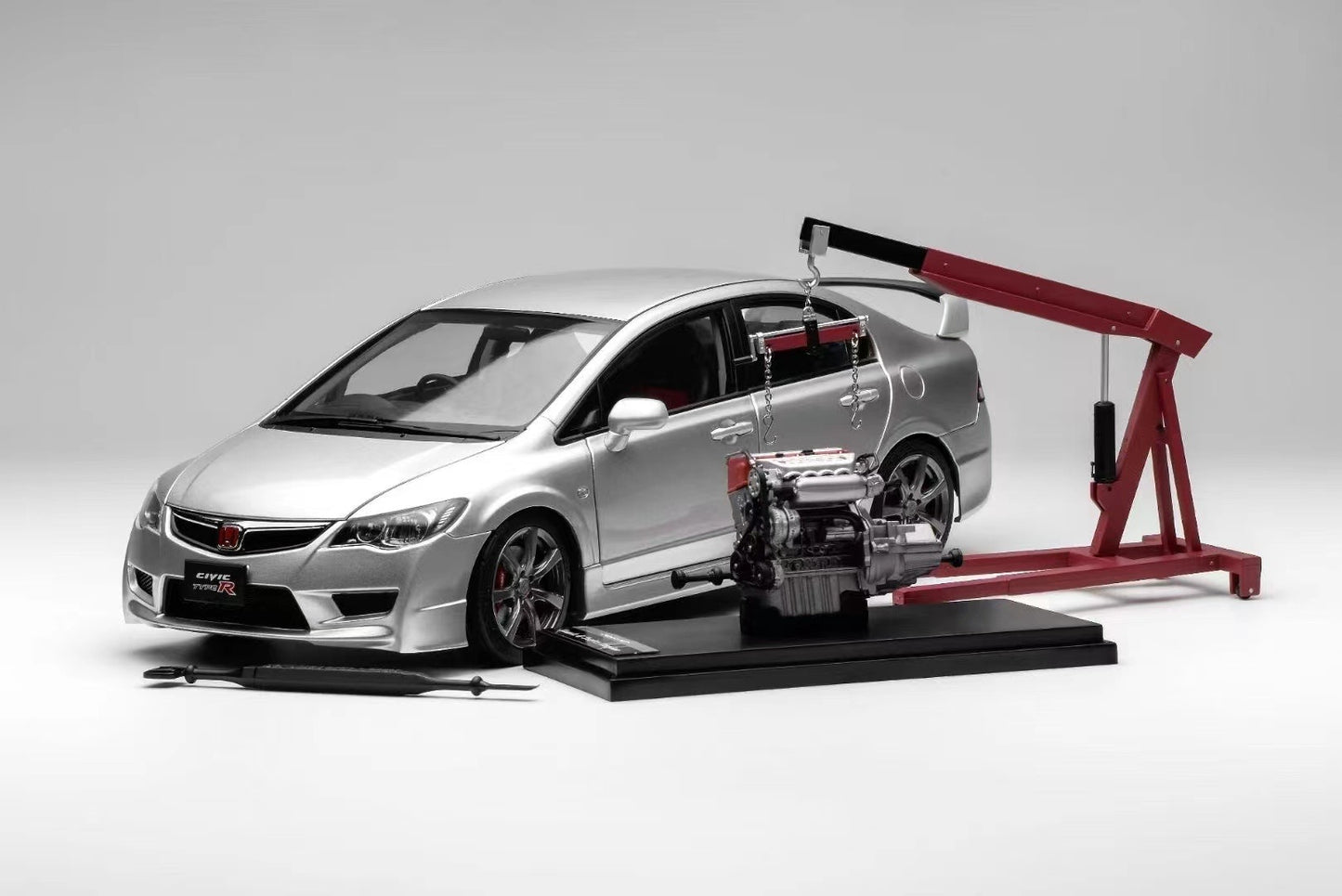MH 1/18 Honda Civic TYPE R (FD2) 2007 Alloy Fully Opened Simulation Car Model Ornaments