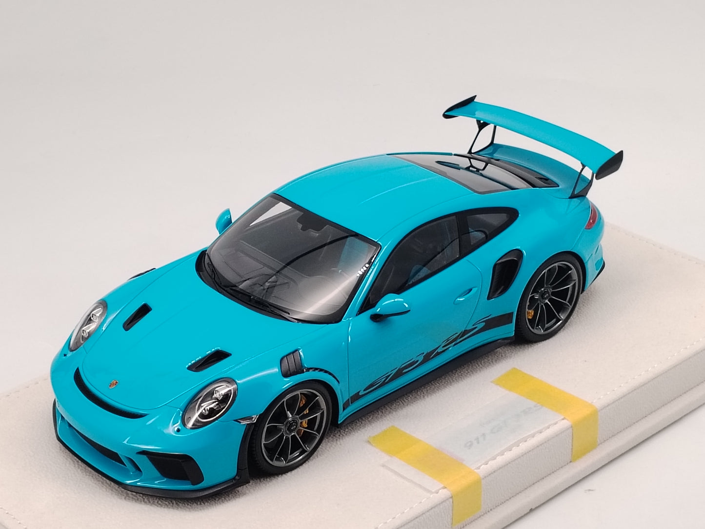 MAKEUP 1/18 Porsche 991.2 GT3RS WEISSACH PACKAGE 2018 Gulf Blue Carbon Fiber Cover Simulation Model Car EML072C