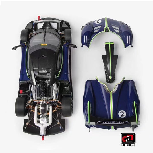LCD 1/18 Pagani Huaya R blue carbon alloy full open simulation car model ornaments