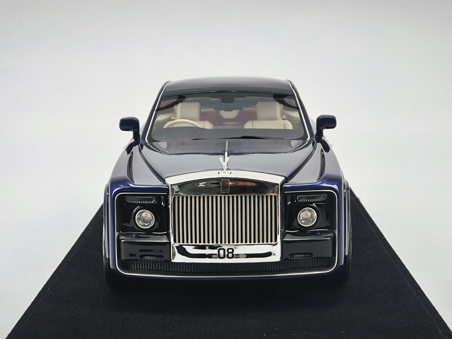AutoBarn 1/18 Rolls-Royce Sweptail Metallic Blue Simulation Car Model Ornaments