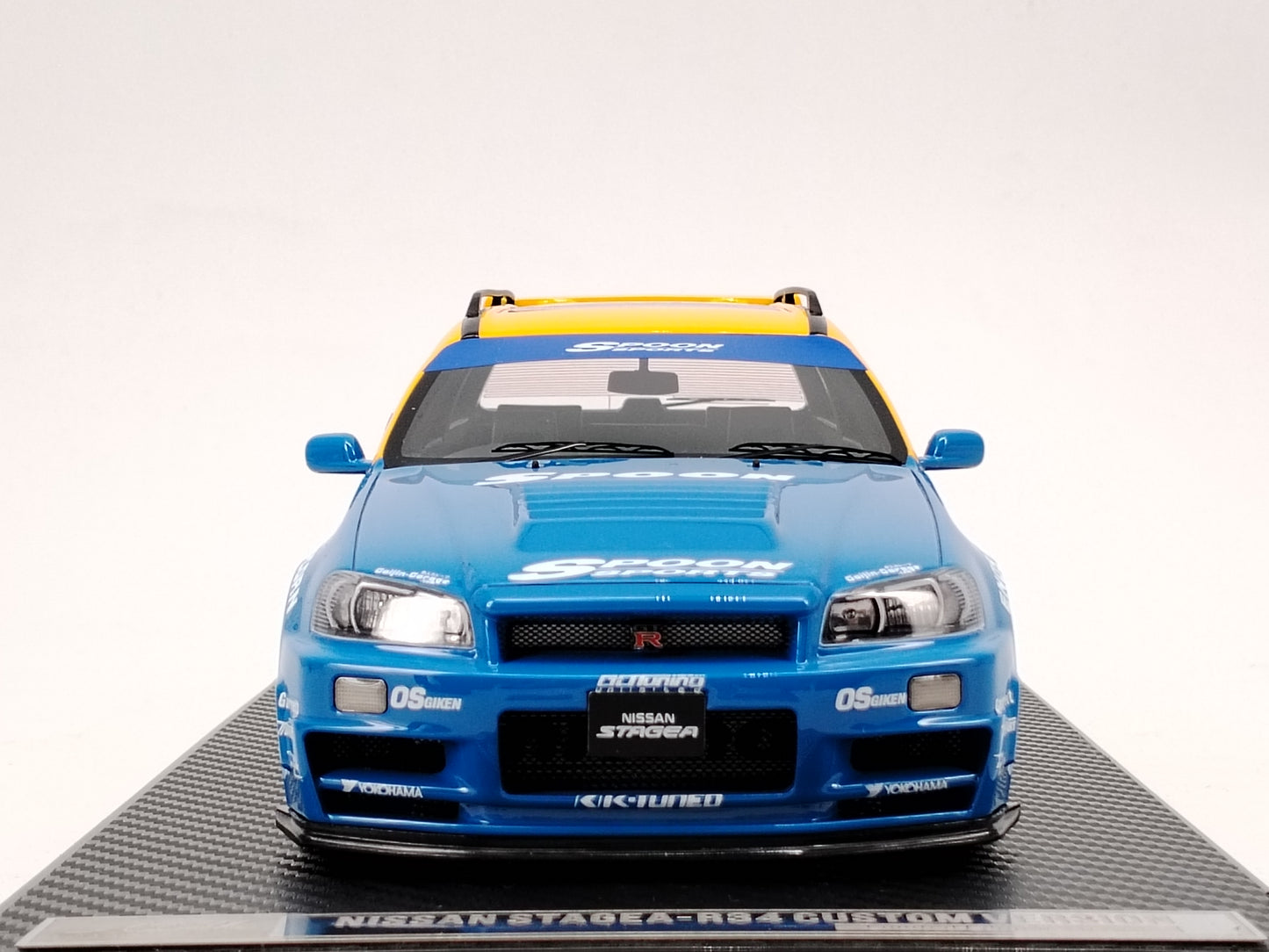 IVY 1/18 Nissan STAGEA R34 Touring Yellow SPOON Simulation Car Model
