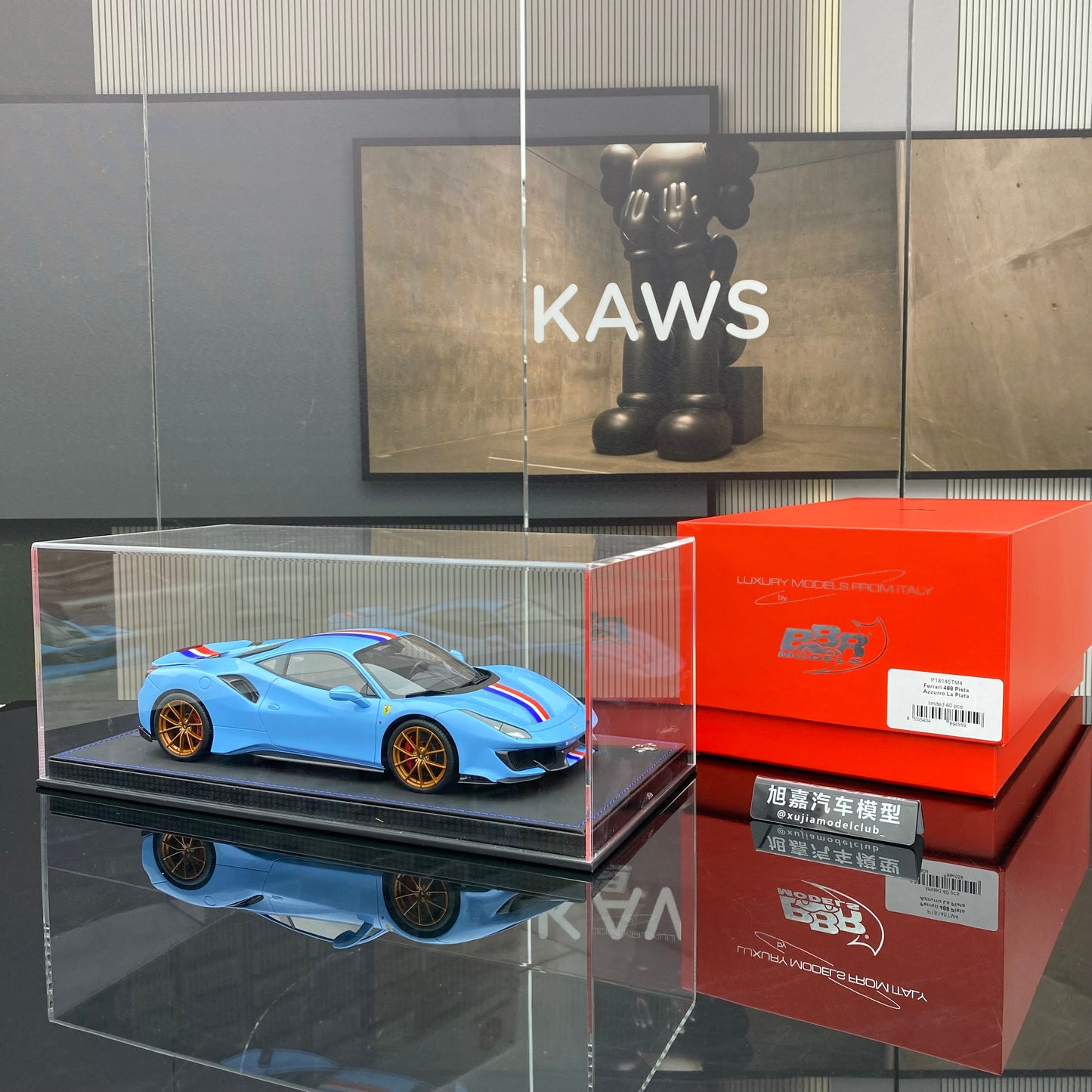 BBR 1/18 Ferrari 488 pista Hong Kong purple limited edition car model ornament