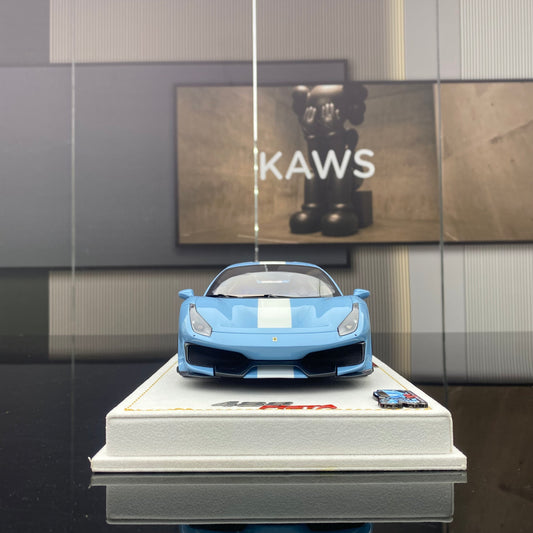 MR 1/18 2025 Year of the Snake Edition Ferrari 488 pista Plata Blue car model