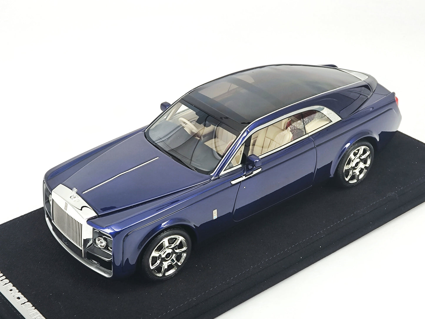 AutoBarn 1/18 Rolls-Royce Sweptail Metallic Blue Simulation Car Model Ornaments