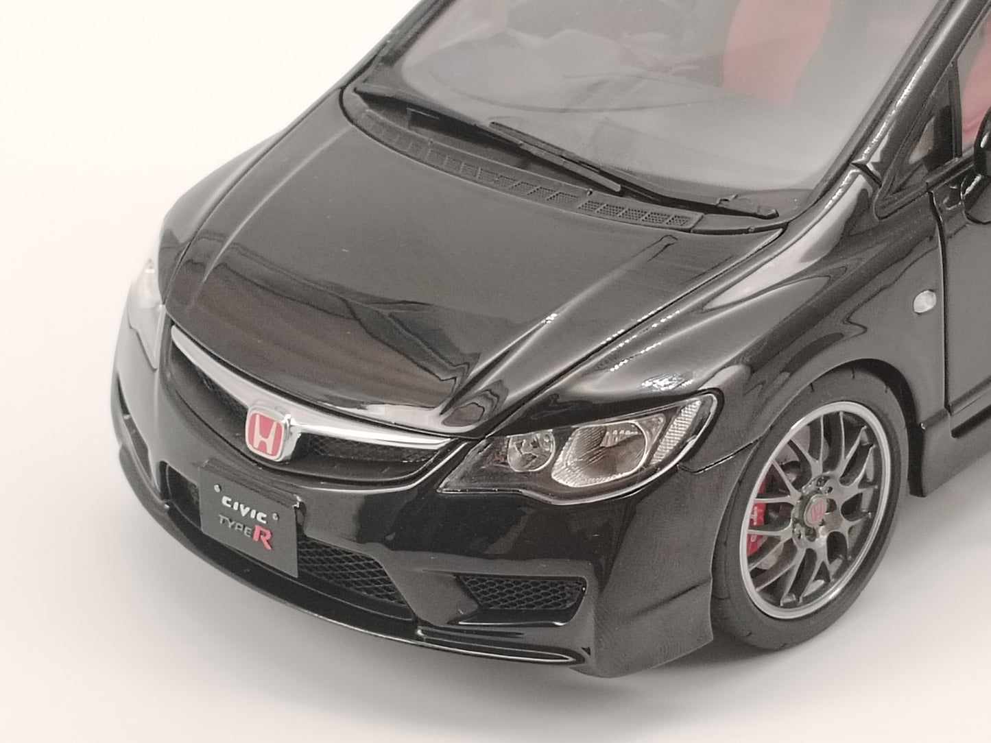 WELL 1/18 Honda Civic Type R (FD2) Black Simulation Model Car Ornaments