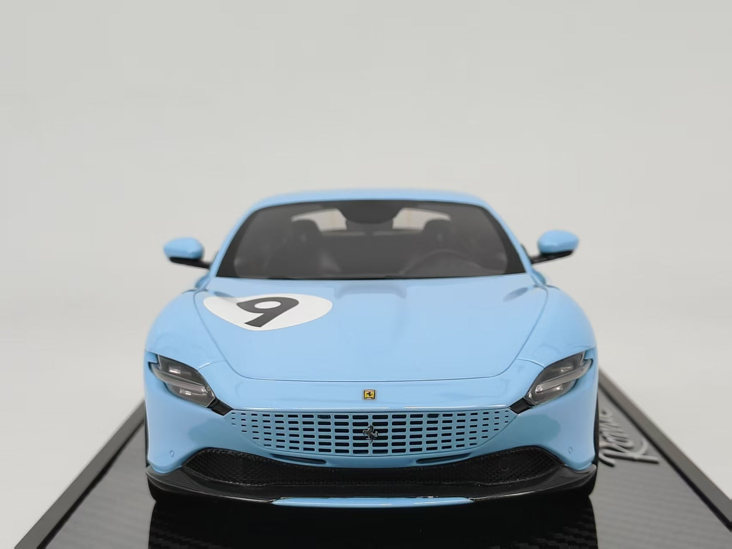 BBR 1/18 Ferrari Roma Prata Blue No. 9 Limited Edition Car Model Ornaments