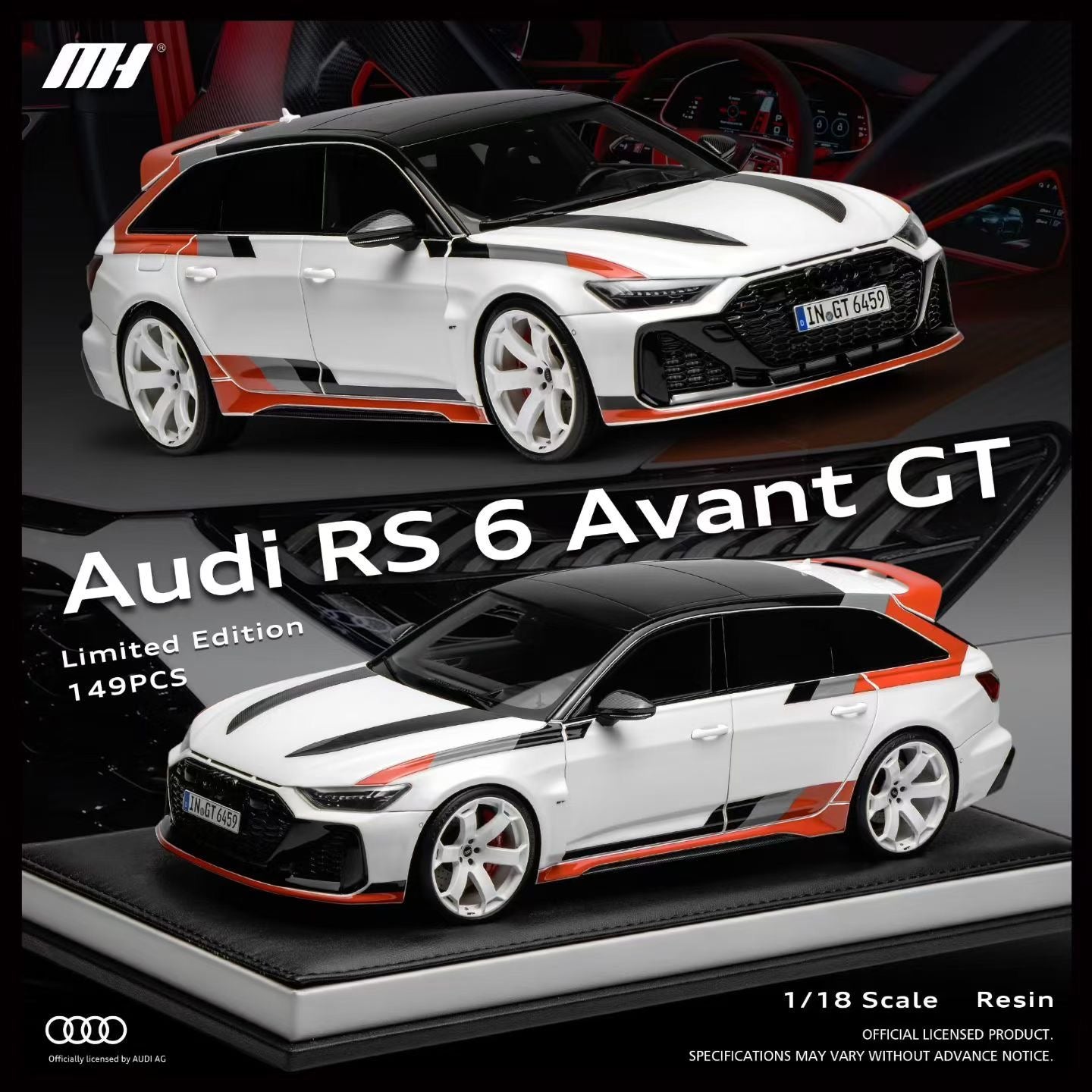 MOTORHELIX 1/18 Audi RS6 Avant GT Car Model – Cigar Model Club