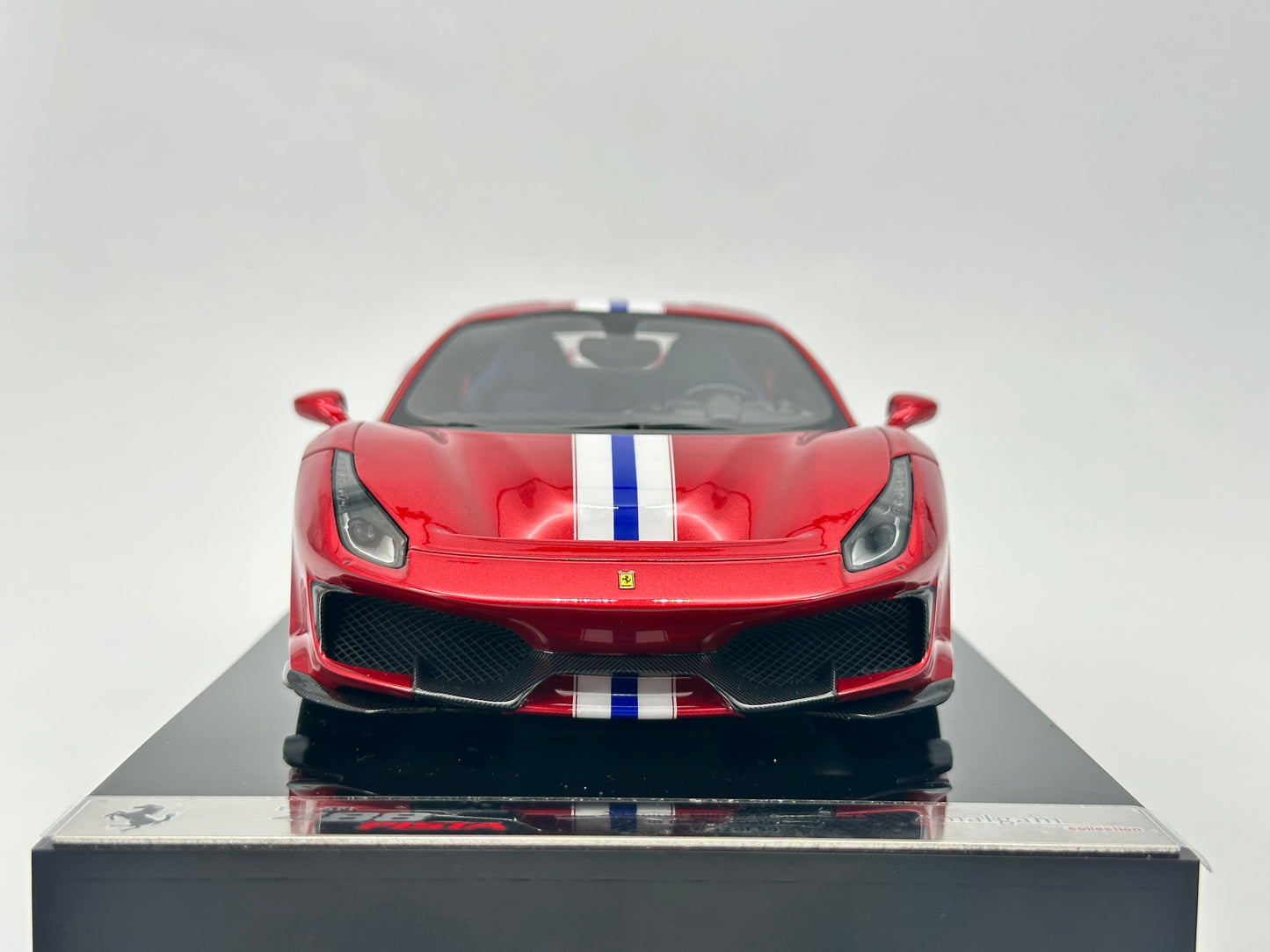 Amalgam 1/18 Ferrari 488 Pista Metallic Red Scale Model Car
