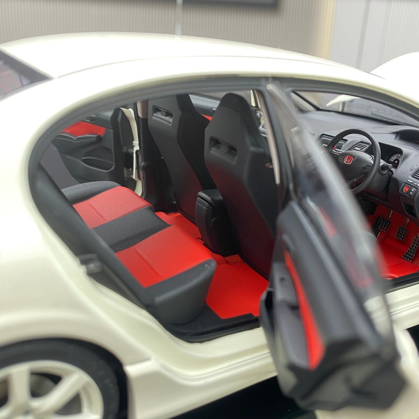 MH 1/18 Honda Civic Type R FD2 alloy full-open 2007 simulation car model collection gift