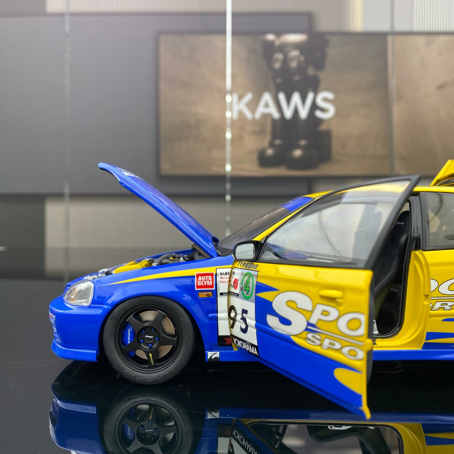 MOTORHELIX MH 1/18 Honda Civic Type R(EK9) alloy full-open simulation model