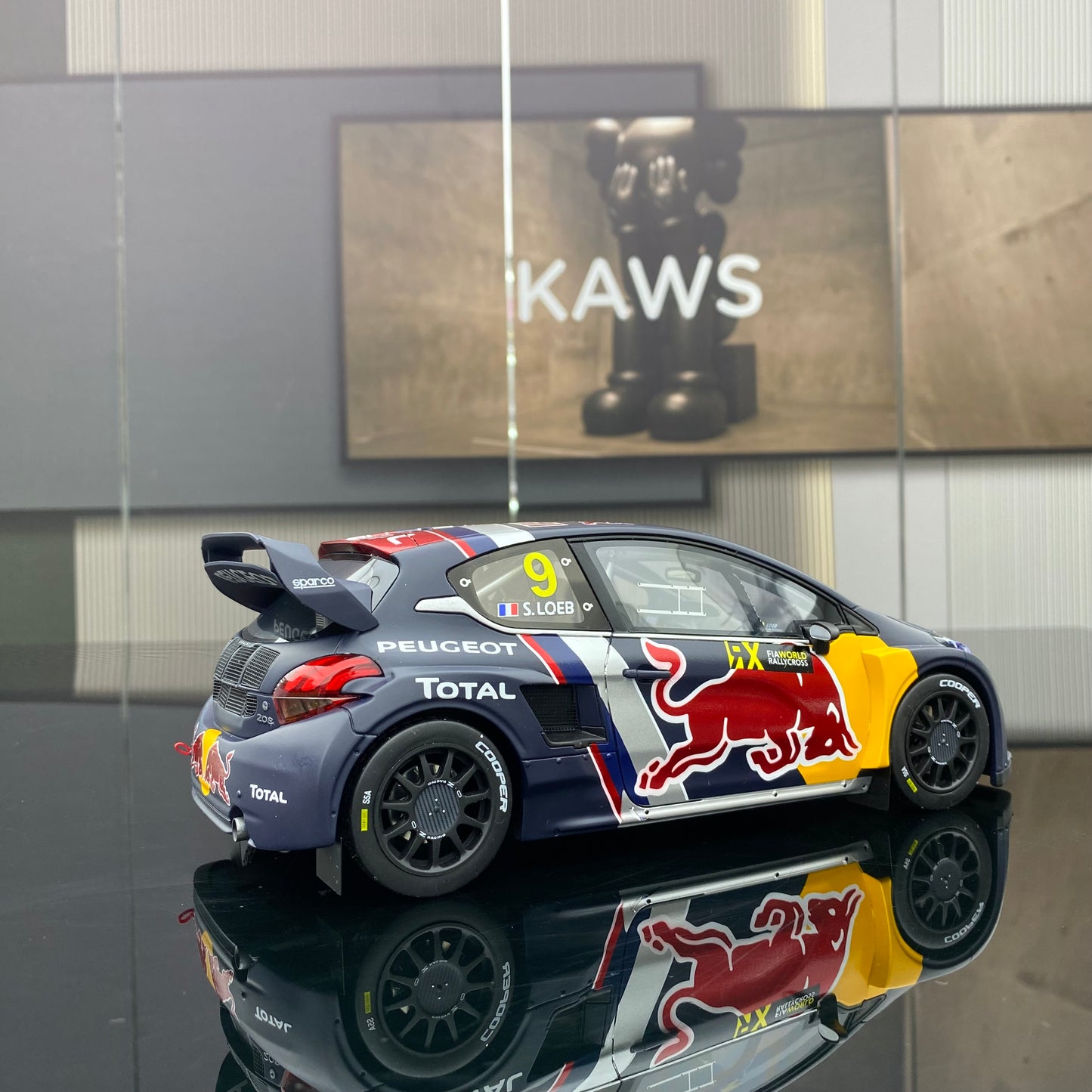 OTTO 1/18 Peugeot 208 WRX S.LOEB BELGIUM GP black paint car model