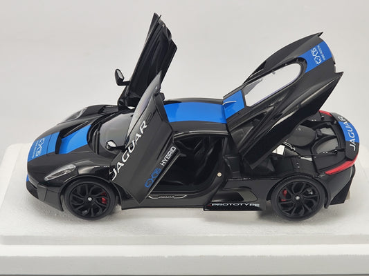 AR 1/18 Jaguar CX75 Light Blue Stripe Alloy Model Car