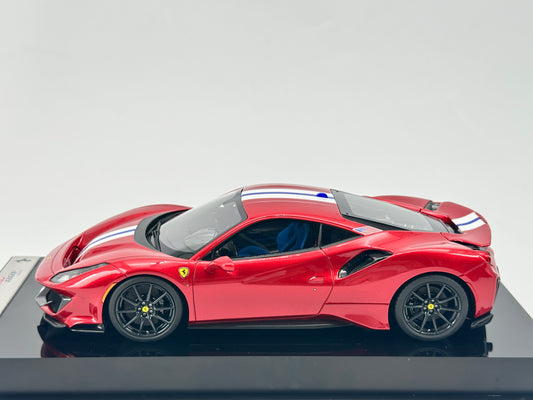 Amalgam 1/18 Ferrari 488 Pista Metallic Red Scale Model Car