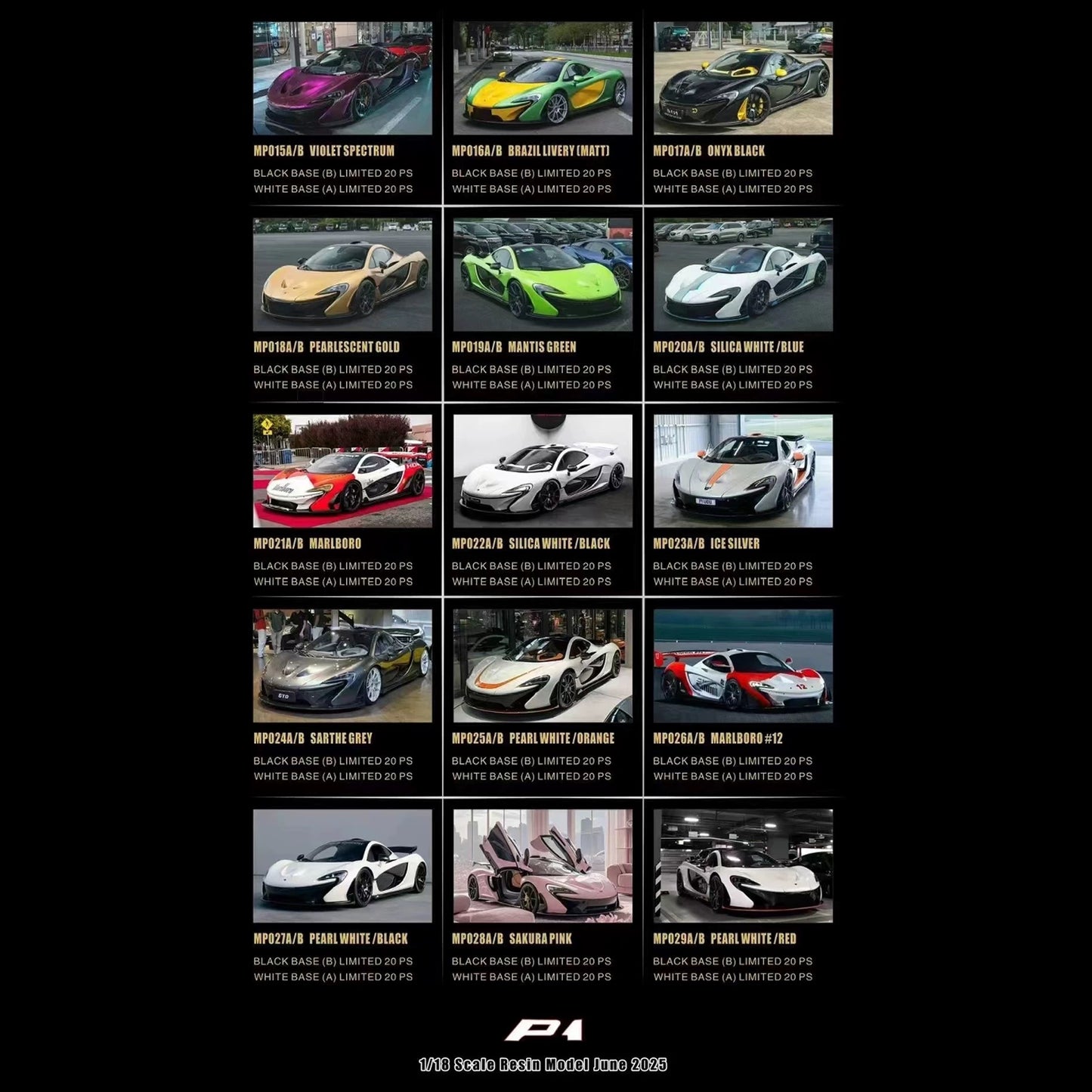 DM 1/18 McLaren P1 resin sealed limited edition car model collection ornaments