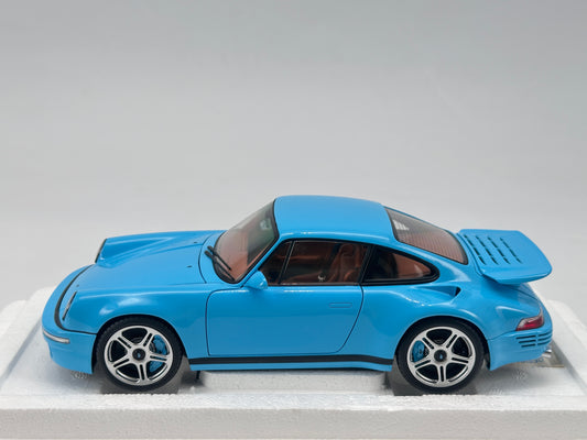 Almost Real 1/18 Porsche RUF CTR Sky Blue Model Car Ornament