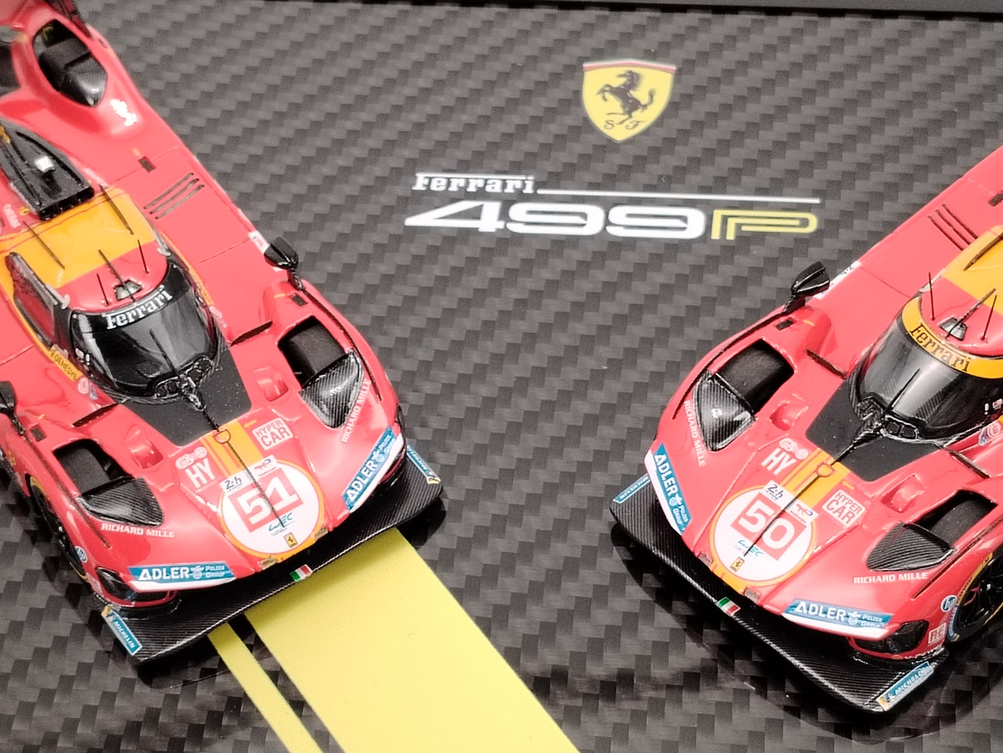 BBR 1/18 Ferrari 499P LE MANS 2024 Twin-Car Set Red Scale Car Model