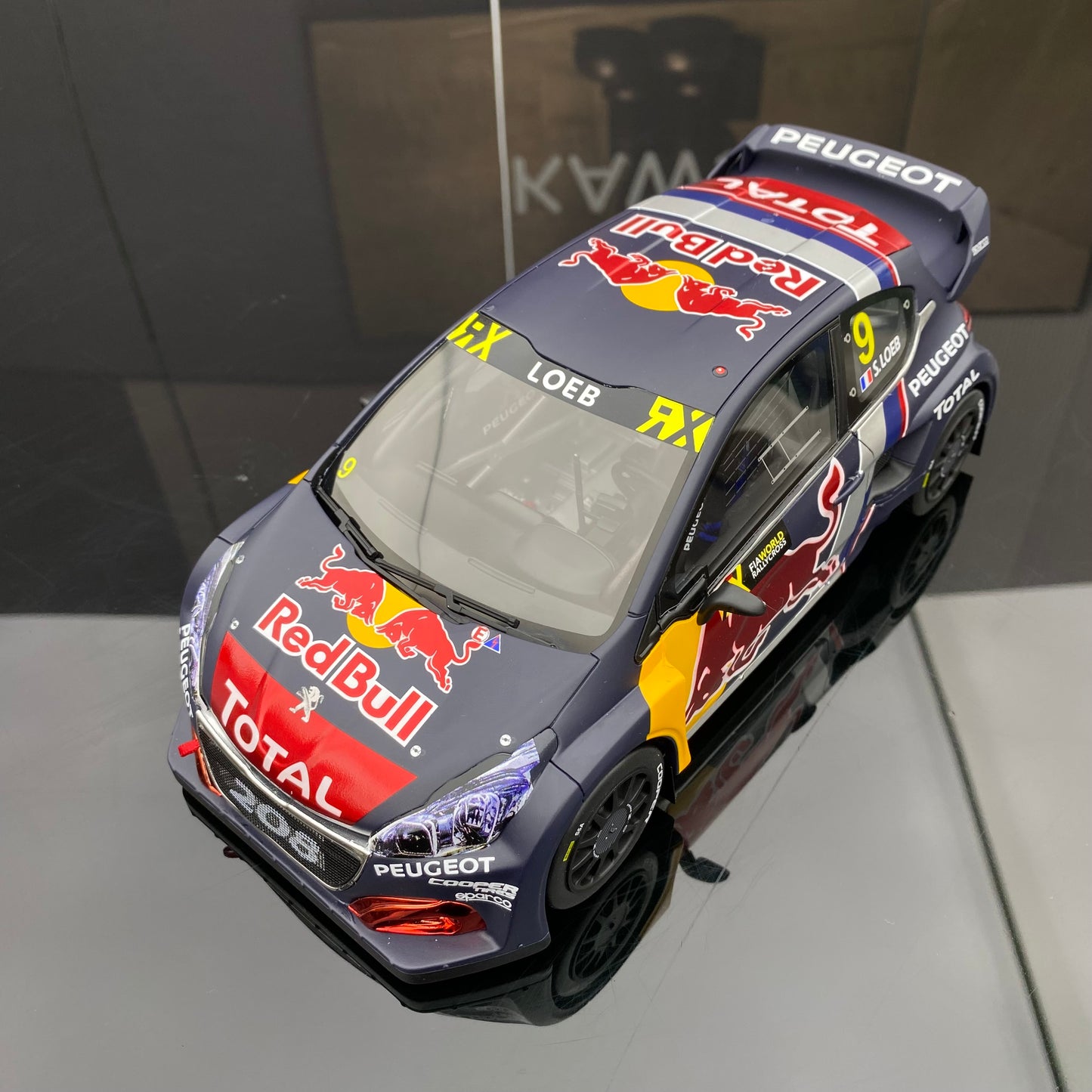 OTTO 1/18 Peugeot 208 WRX S.LOEB BELGIUM GP black paint car model