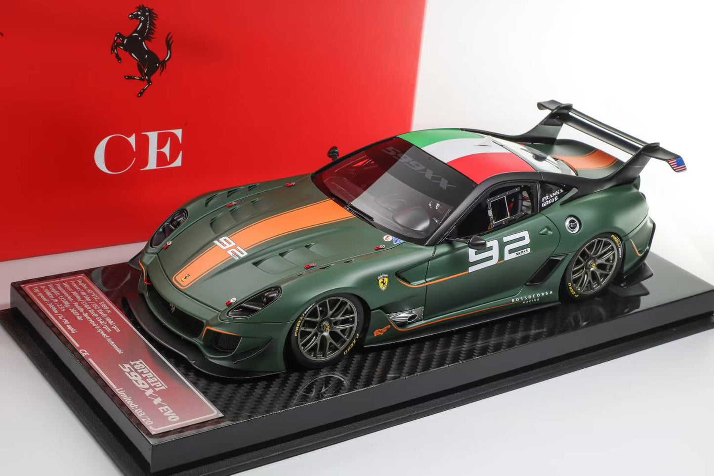 CE 1/18 Ferrari 599XXEVO Limited Edition Car Model Collectible