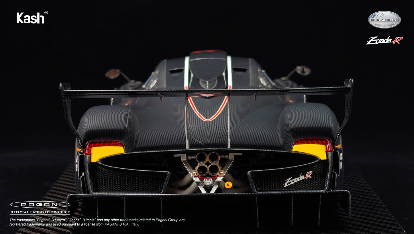 Kash Model 1/18 Pagani
Zonda R Carbon Fiber
Matt Black Limited
599pcs KPZR001