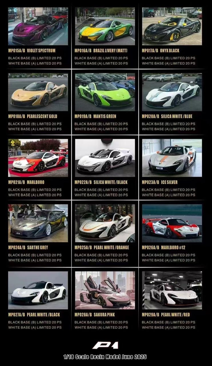DM 1/18 McLaren P1 Supercar Limited Edition Car Model