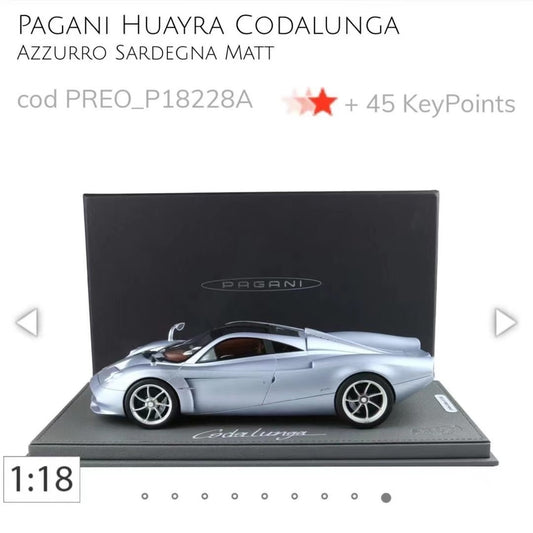 BBR 1/18 Pagani Huayra Codalunga
Azzurro Sardegna Matt