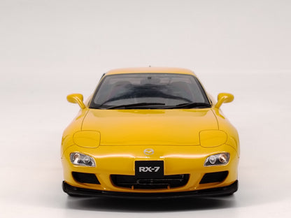 OTTO 1/18 Mazda RX7 FD TYPE R yellow simulation car model ornaments