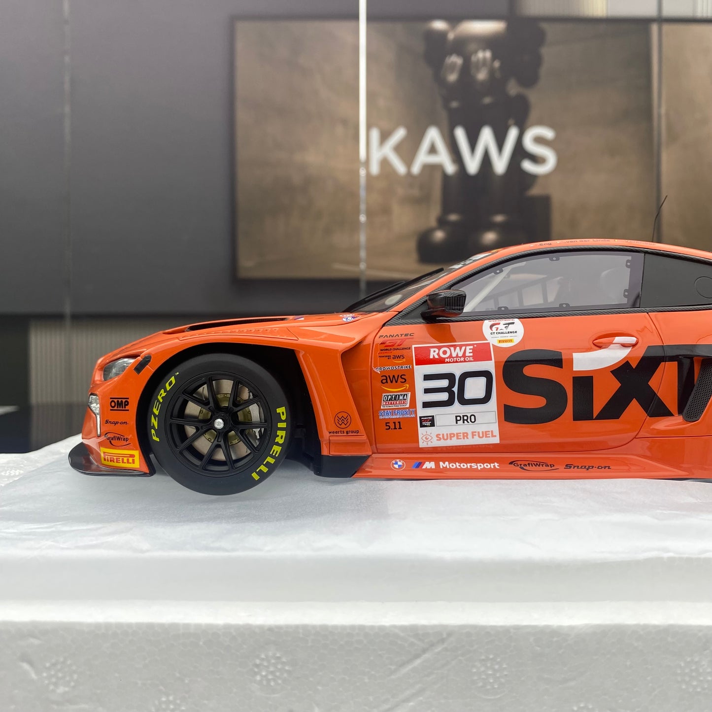 Topspeed 1/18 BMW M4 GT3 M4 GT3 BMW M Team WRT orange-red painting simulation car model ornaments