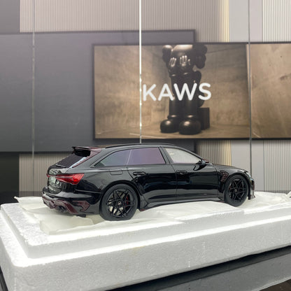 Adorno de coche de simulación Audi RS6 en olla de cocción lenta negra TopSpeed ​​1/18 ABT