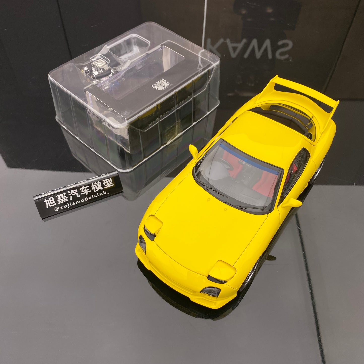 POLAR MASTER 1/18 Mazda RX7 SPEED yellow alloy full-open simulation car model