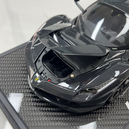 BBR 1/18 Ferrari LaFerrari Alloy Full Opening Carbon Fiber Leather Case Version Black BBR182244CH