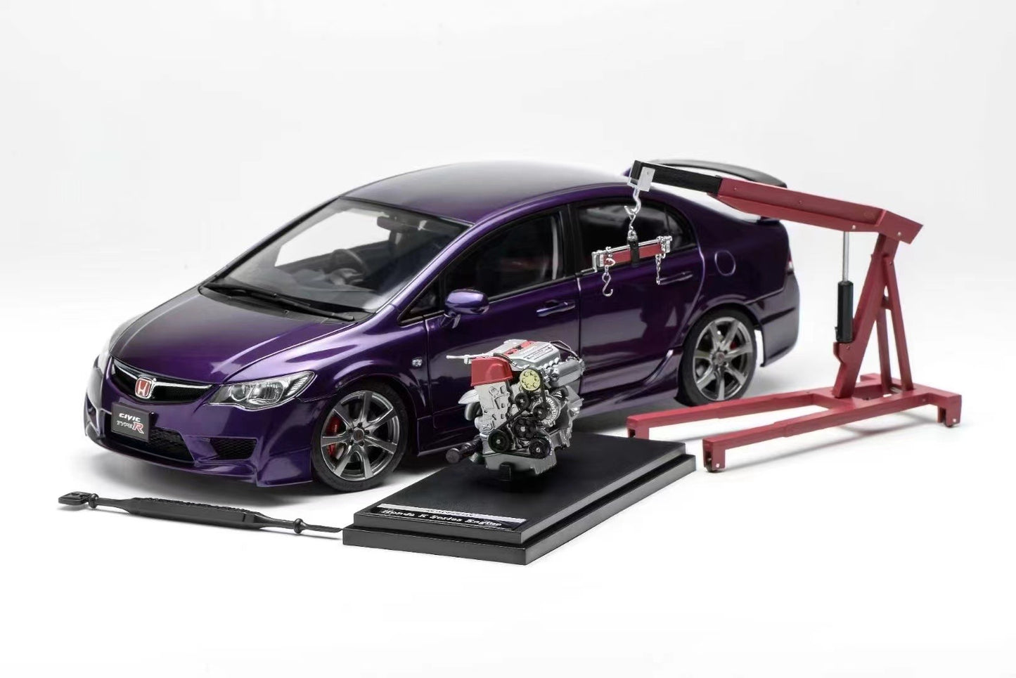 MH 1/18 Honda Civic TYPE R (FD2) 2007 Alloy Fully Opened Simulation Car Model Ornaments