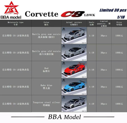BBA Model 1/18 Corvette C8 Car Model