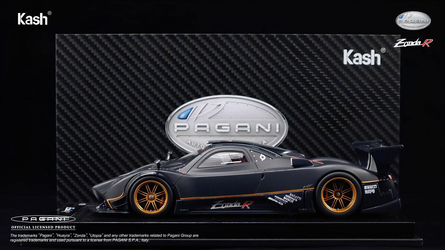 Kash Model 1/18 Pagani
Zonda R Carbon Fiber
Matt Black Limited
599pcs KPZR001