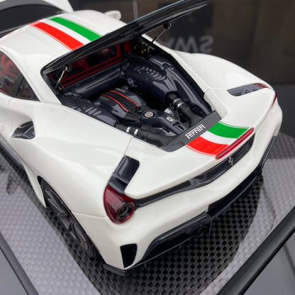 DM 1/18 Ferrari 488 pista resin fully opened fluorescent limited edition car model ornaments
