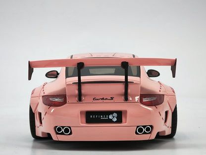 GT SPIRIT 1/18 Porsche 997 LBWK Pink Pig Modified Car Model