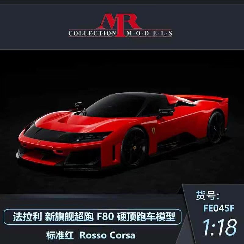 Colección de adornos de modelos de coches de simulación Ferrari F80 de edición limitada MR 1/18