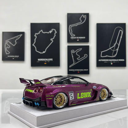 BBA MODEL 1/18 Nissan GTR 35GT-RR Metallic Purple Limited Edition Model Car