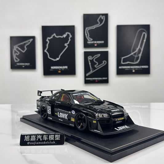 GT Spirit 1/18 Nissan Skyline GTR R34 LB - Super Silhouette Black Livery CLDC049