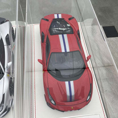 DM 1/18 Ferrari 488 pista resin fully opened simulation car model ornament gift