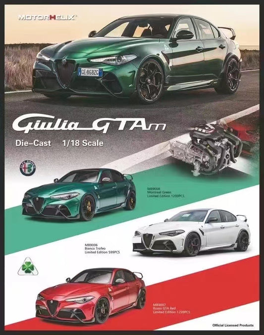 Pre sale MOTORHELIX 1/18 Alfa Romeo GTAM alloy fully open simulation car model ornament