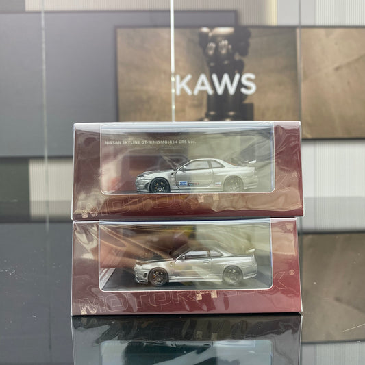 MH 1/64 NISSAN SKYLINE GTR R34 alloy car model with removable hood