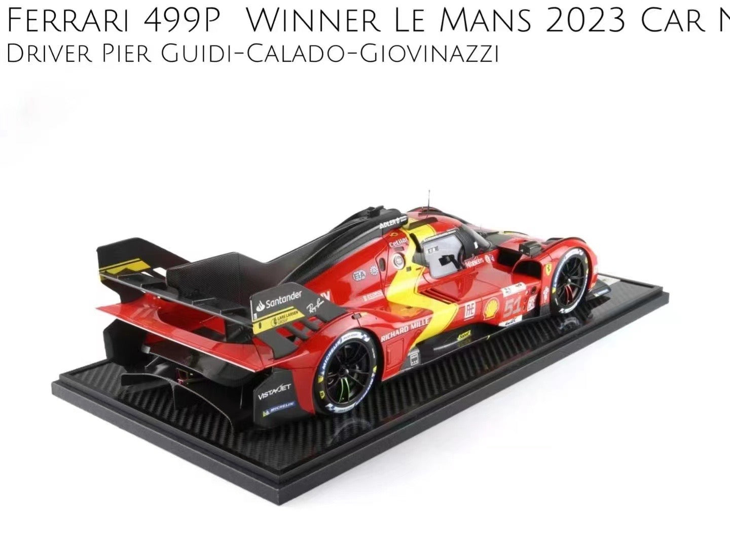 BBR 1/12 Ferrari 499P 2023 Le Mans Endurance Race 51 Limited Edition Car Model