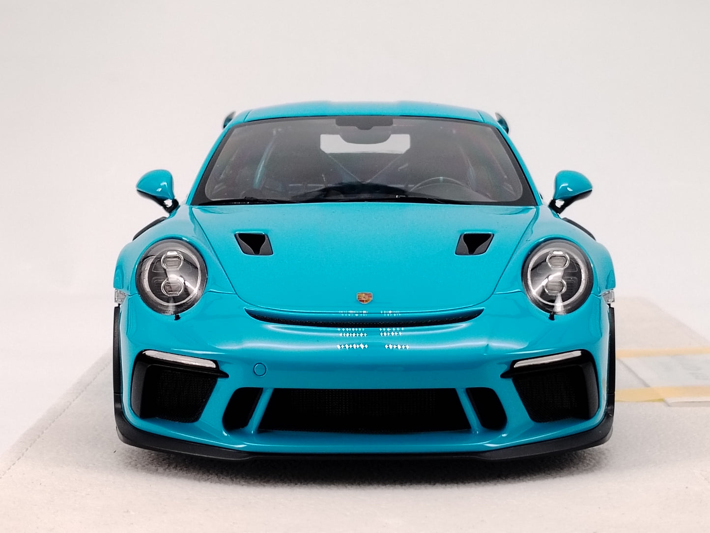 MAKEUP 1/18 Porsche 991.2 GT3RS WEISSACH PACKAGE 2018 Gulf Blue Carbon Fiber Cover Simulation Model Car EML072C
