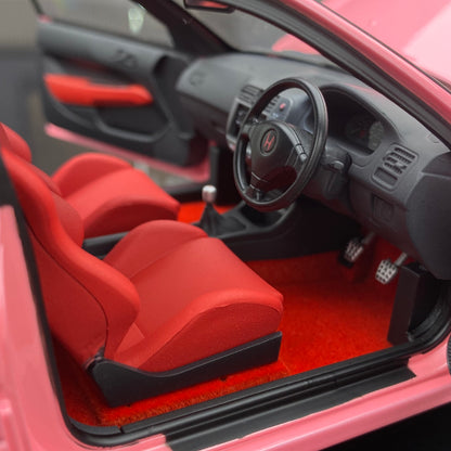 MOTORHELIX 1/18 Honda Civic Type R(EK9) Pink Alloy Fully Open Simulation Car Model