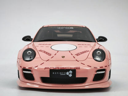 GT SPIRIT 1/18 Porsche 997 LBWK Pink Pig Modified Car Model
