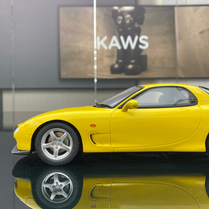 OTTO 1/18 Mazda RX7 FD TYRE R yellow limited edition car model ornament gift