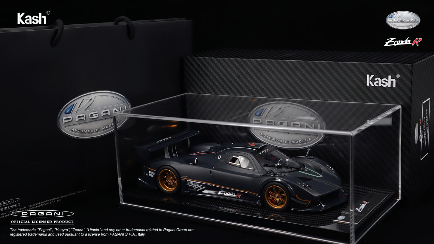 Kash Model 1/18 Pagani
Zonda R Carbon Fiber
Matt Black Limited
599pcs KPZR001