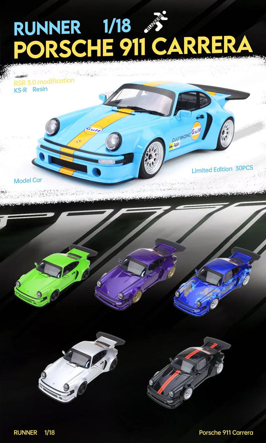 pre-sell RUNNER 1/18 Porsche 911 Carrera RSR3.0 KS-R modified limited edition car model