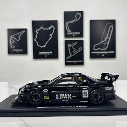 GT Spirit 1/18 Nissan Skyline GTR R34 LB - Super Silhouette Black Livery CLDC049